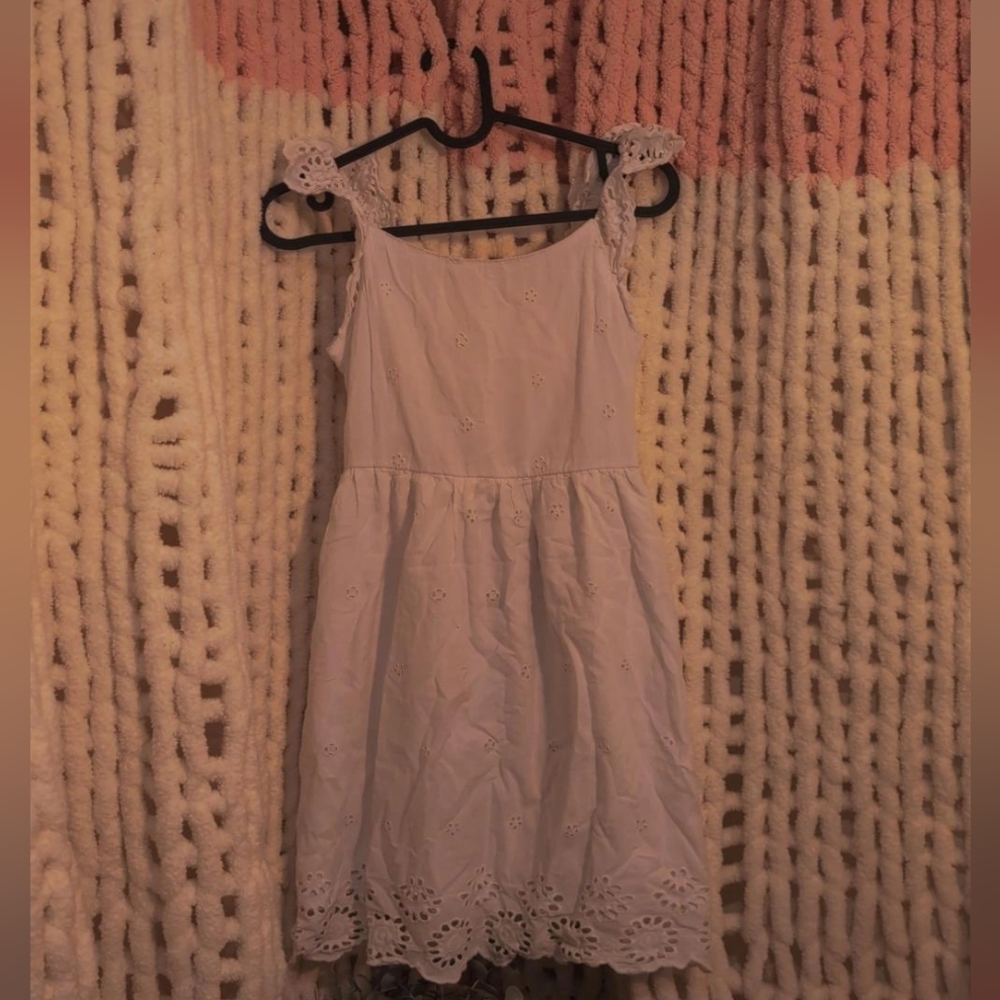 Charming White Eyelet Kids Dress